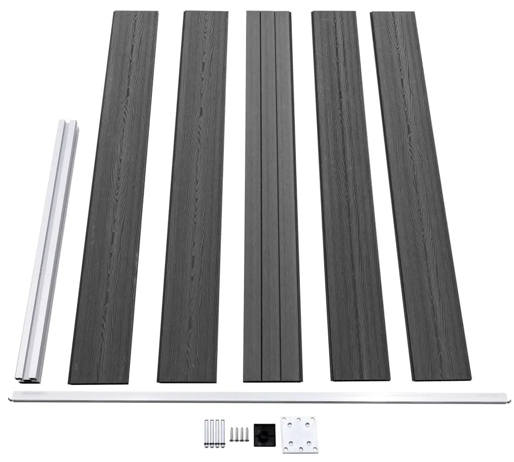 vidaXL Σετ Πάνελ Περίφραξης Μαύρο 353 x 105 εκ. από WPC