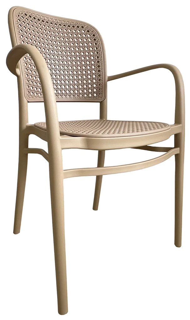 Πολυθρόνα Κήπου ArteLibre CANARY Cappuccino PP 55x52x86cm