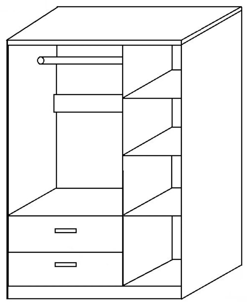 Ντουλάπα ArteLibre TUBEROSA Μαύρο Μοριοσανίδα 120x50x180cm