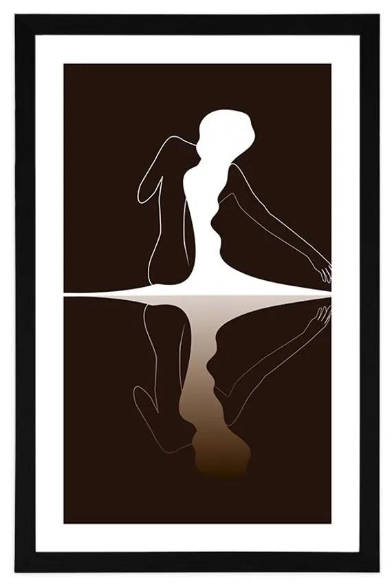 Αφίσα με πασπαρτού Γυναικείο μυστικό - 20x30 black