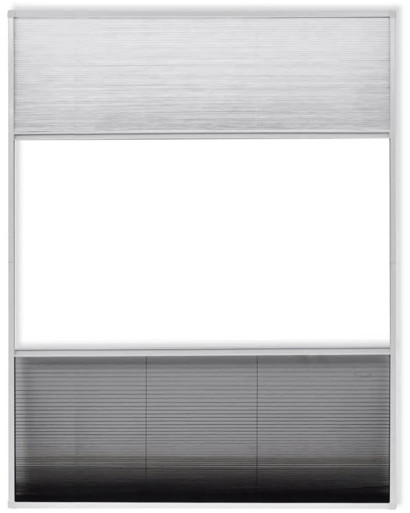 vidaXL Σήτα Παράθυρου Πλισέ 160 x 110 εκ. Αλουμινίου με Σκίαστρο