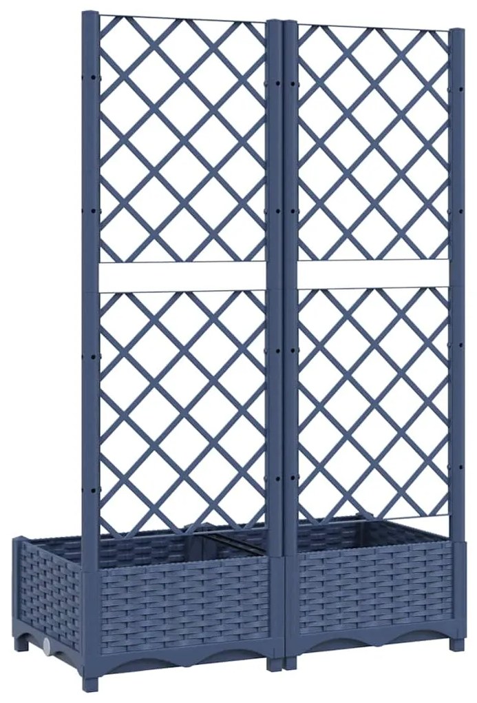 vidaXL Γλάστρα Κήπου με Πλέγμα Μπλε Γκρι 80x40x121,5 εκ. από Πολυπροπυλένιο