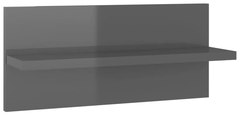 vidaXL Ραφιέρες Τοίχου 4 τεμ. Γυαλιστ. Γκρι 40x11,5x18 εκ. Μοριοσανίδα