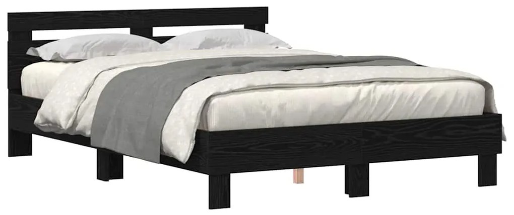 vidaXL Σκελετός Κρεβατιού Μαύρη δρυς 140 x 190 cm Επεξεργασμένο ξύλο