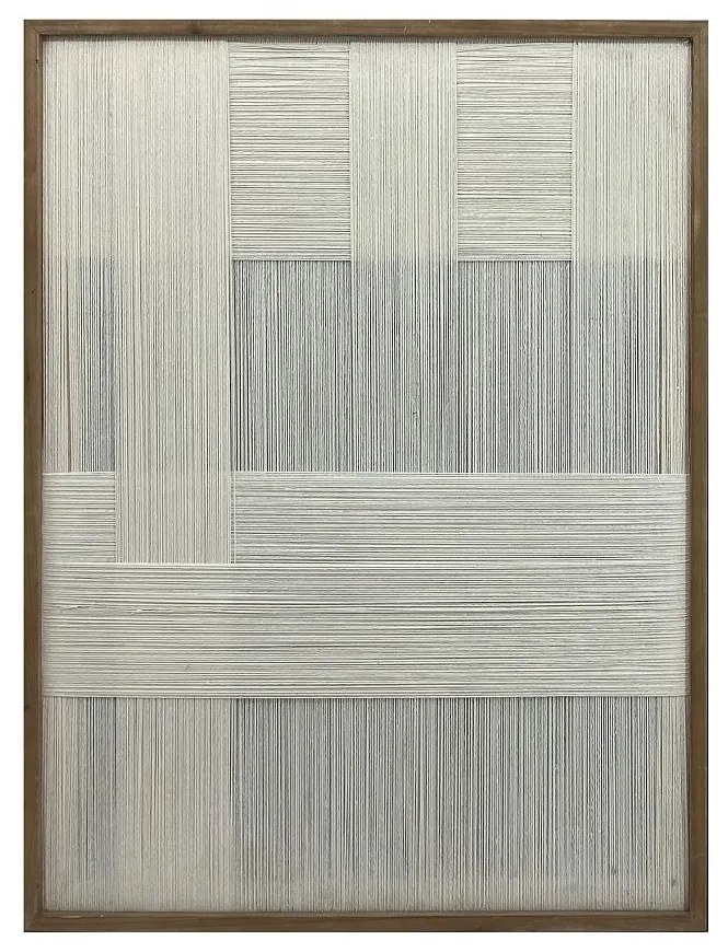 Πίνακας Με Ξύλινη Κορνίζα Και Νήμα Μπεζ-Γκρι ESPIEL 60x3x80εκ. NIM109