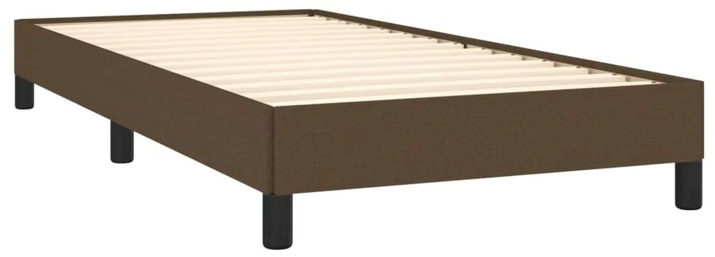 Κρεβάτι Boxspring με Στρώμα Σκούρο Καφέ 90x200 εκ. Υφασμάτινο - Καφέ