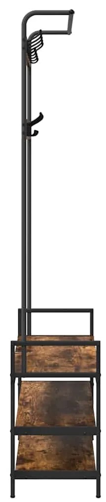 vidaXL Κρεμάστρα Καπνιστό Δρύς 95 x 34 x 184 εκ Επεξεργασμένο ξύλο