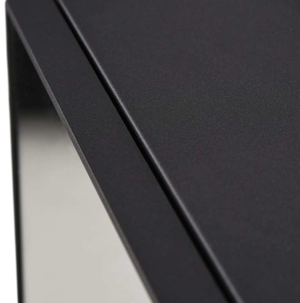 Ντουλάπι καθρέφτης kleankin, 3 ράφια, ήπιοι μεντεσέδες, ατσάλινο περίβλημα, μαύρο, 40 x 15 x 60 εκ.