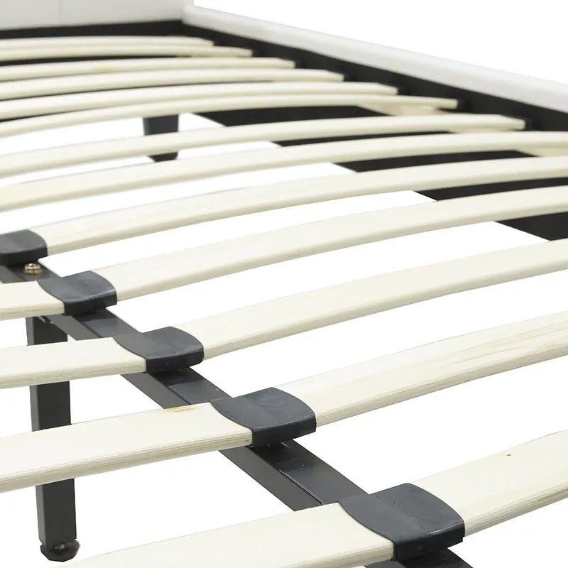 Κρεβάτι Nevil pakoworld διπλό 150x200 PU χρώμα λευκό ματ - 006-000001 - 006-000001
