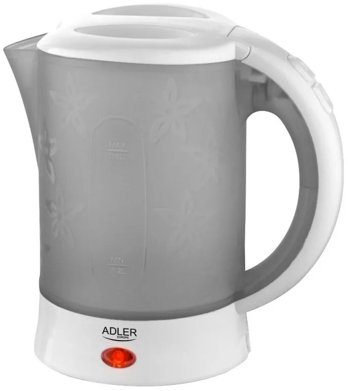 Ηλεκτρικός βραστήρας Adler AD 1268, 900W, 600 ml, 2 φλιτζάνια, Αυτόματη απενεργοποίηση, Γκρι