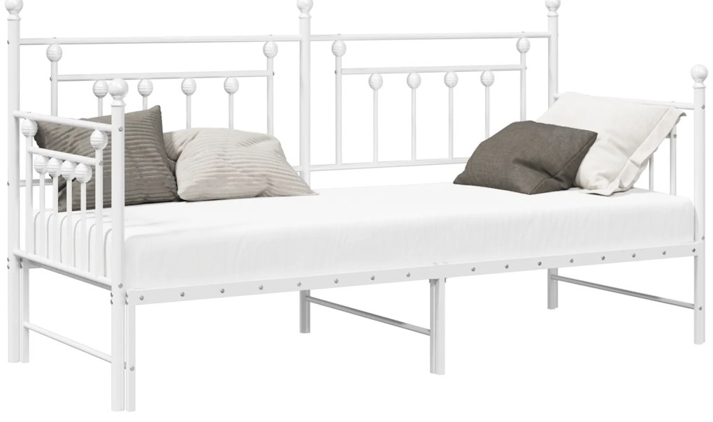 vidaXL Κρεβάτι Daybed 75x190 cm από Ατσάλι σε Λευκό