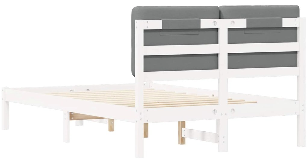 vidaXL Σκελετός Κρεβατιού με Επενδεδυμένο Κεφαλάρι Ανοιχτό γκρι