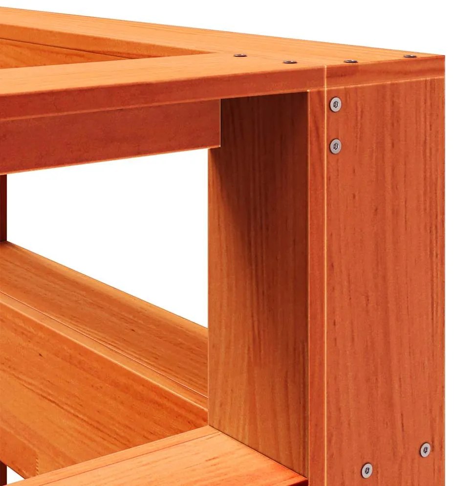 vidaXL βιβλιοθήκη κεφαλάρι σε σχήμα L Καφέ Κεριού 140 εκ. Ξύλο Πεύκου