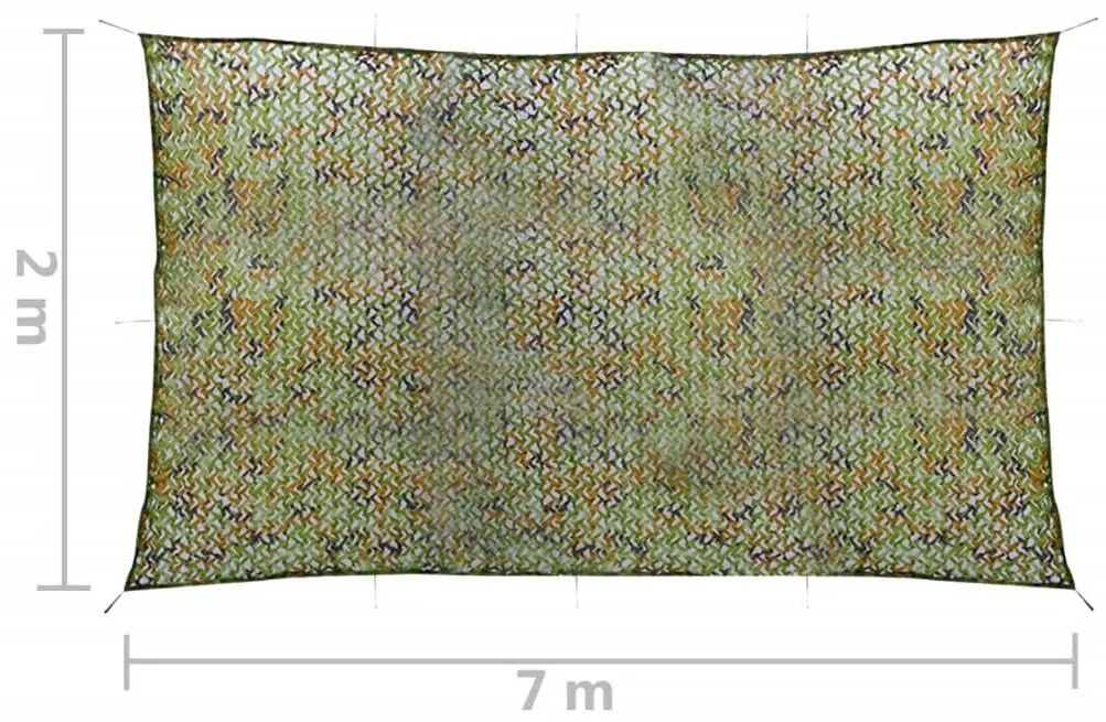 Δίχτυ Σκίασης Παραλλαγής Πράσινο 2 x 7 μ. με Σάκο Αποθήκευσης - Πράσινο