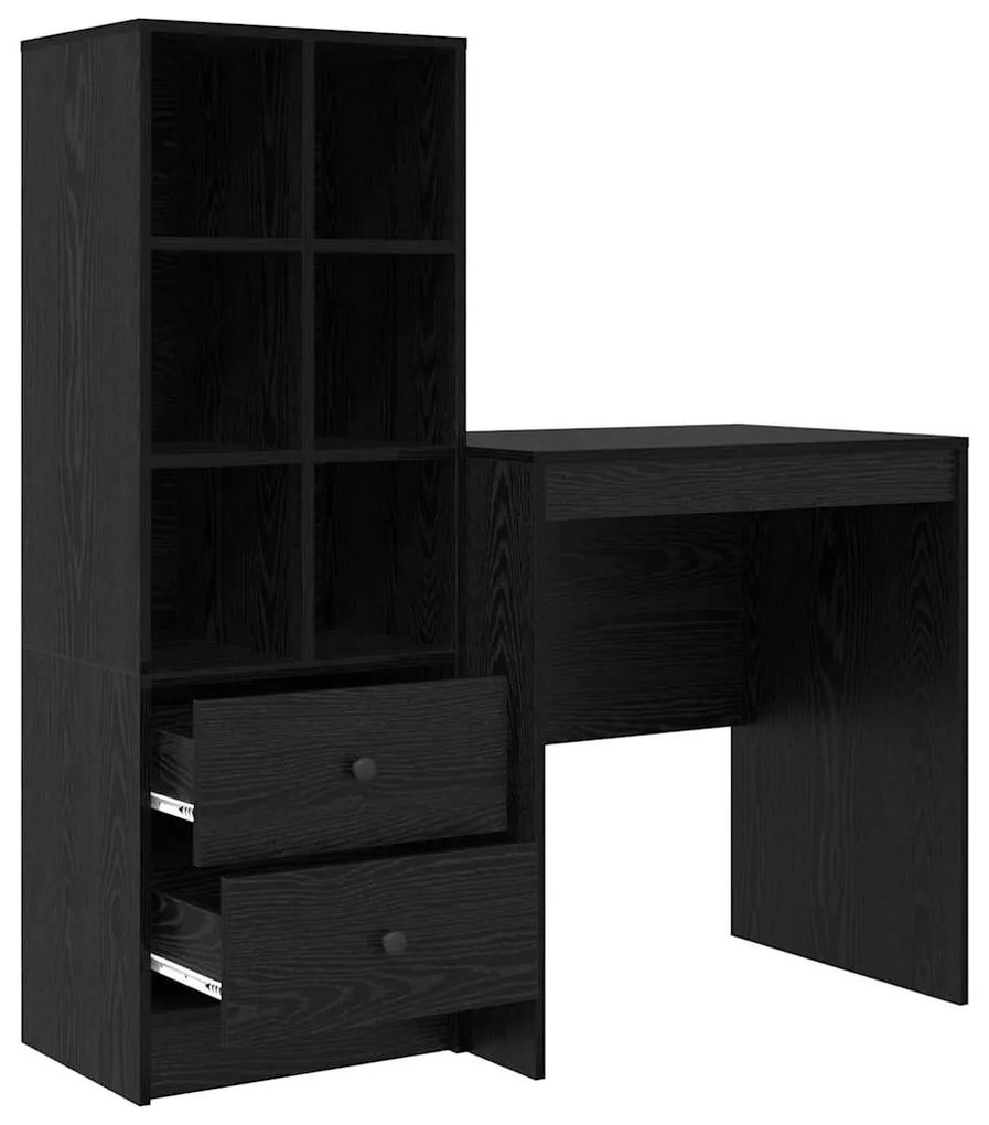 vidaXL Γραφείο με αποθηκευτικό χώρο 2 pcs Μαύρη δρυς 70 x 50 x 76 εκ.