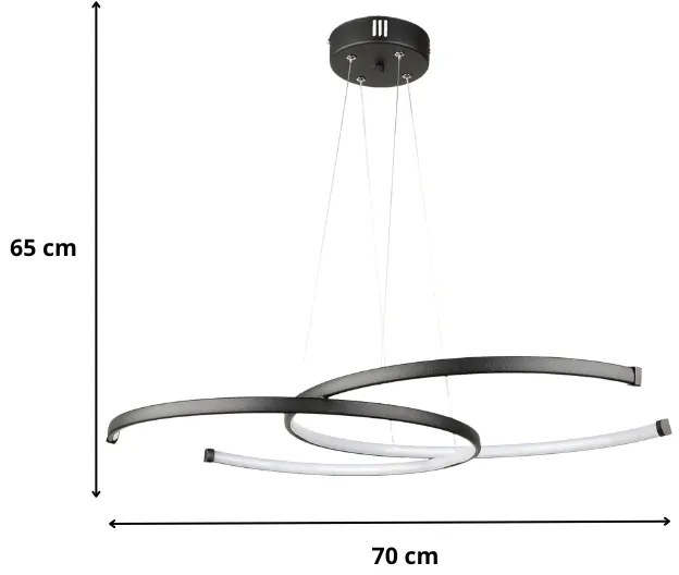 Φωτιστικό οροφής Led Cres Megapap μεταλλικό χρώμα μαύρο Ø70x65εκ.