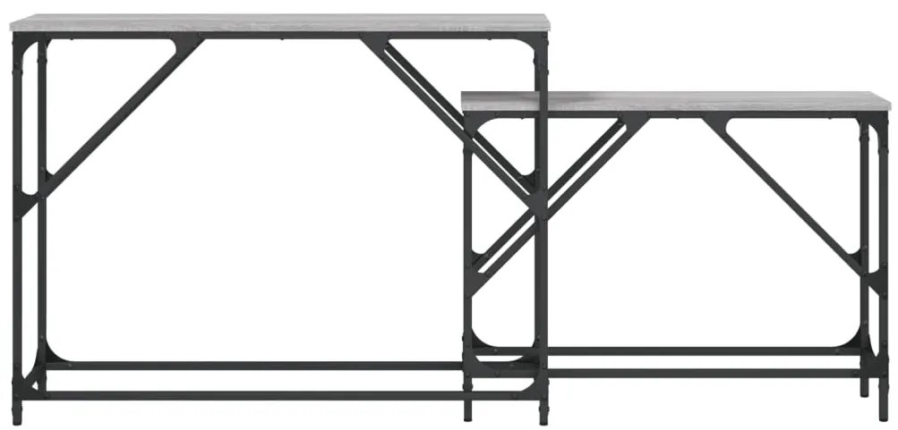 vidaXL Τραπέζια Κονσόλας Ζιγκόν 2 τεμ. Γκρι Sonoma από Επεξεργ. Ξύλο