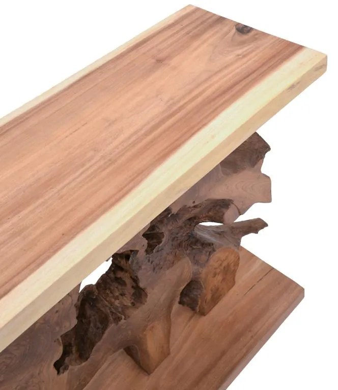 Κονσόλα Nasiol Inart φυσικό μασίφ ξύλο teak 120x40x75εκ