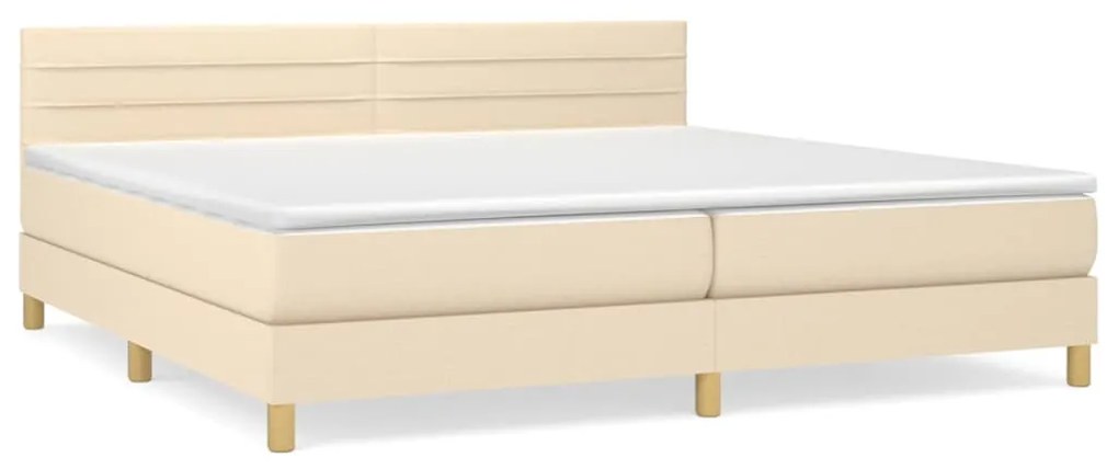 ΚΡΕΒΑΤΙ BOXSPRING ΜΕ ΣΤΡΩΜΑ ΚΡΕΜ 200X200 ΕΚ. ΥΦΑΣΜΑΤΙΝΟ 3140726