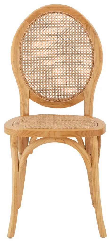 Καρέκλα TINSLEY Ξύλινη με Οβάλ πλάτη και Rattan Φυσικό 45x50x97εκ. 45x50x97 εκ.