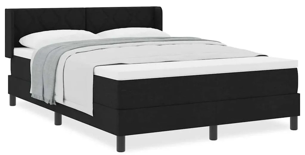 vidaXL Κρεβάτι box spring με στρώμα με στρώμα Μαύρο 160 x 200 cm