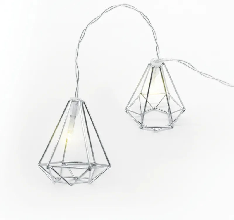 "METAL DIAMOND" 10LED ΛΑΜΠΑΚ ΣΕΙΡΑ ΜΠΑΤΑΡ.(3xAA)ΘΕΡΜΟ ΛΕΥΚΟ ΑΣΗΜΙ ΜΕΤΑΛΛΟ IP20 135+30cm ΔΙΑΦΑΝ Κ ACA FMSDIAM10WW2A