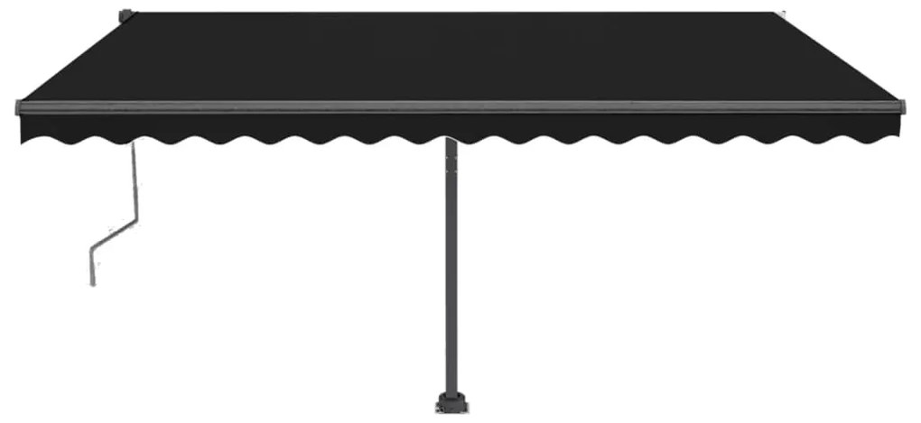 vidaXL Τέντα Αυτόματη με LED &amp; Αισθητήρα Ανέμου Ανθρακί 400x350 εκ.