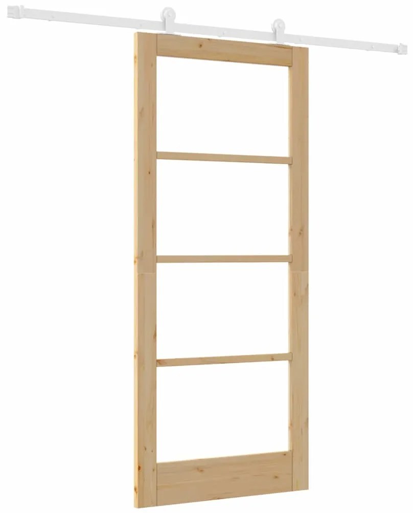 vidaXL Συρόμενη Πόρτα ORKDAL Καφέ 86 x 198.5 cm Ξύλο και μέταλλο