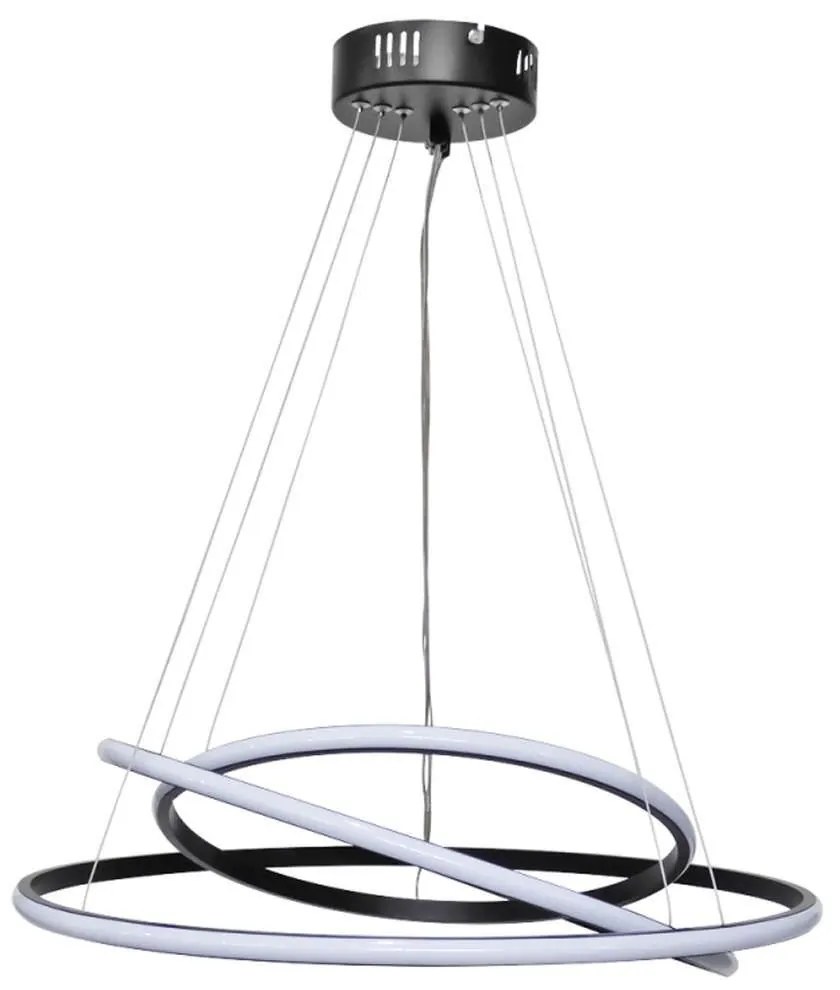 Φωτιστικό Οροφής Cronos 01-0358 Led 80W Φ50x70cm Black Heronia Metal