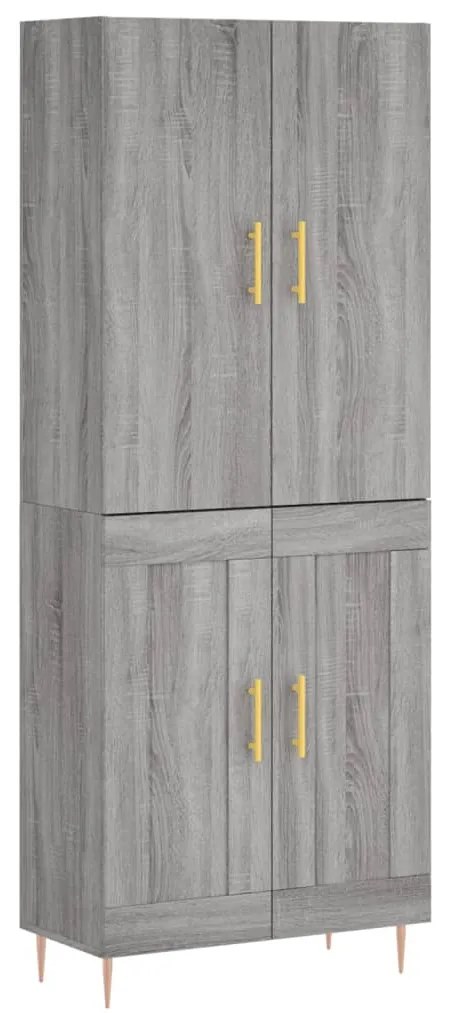 vidaXL Ντουλάπι Γκρι Sonoma 69,5 x 34 x 180 εκ. Επεξεργασμένο Ξύλο