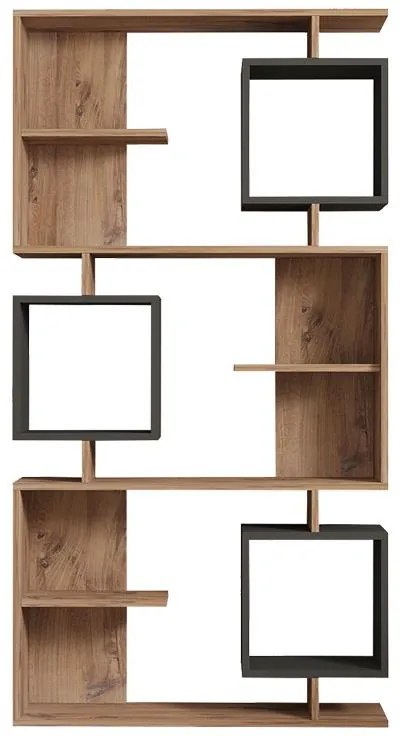 Βιβλιοθήκη Cubix sonoma - ανθρακί 90x24,6x171,90 εκ. 90x24.6x171.9 εκ.