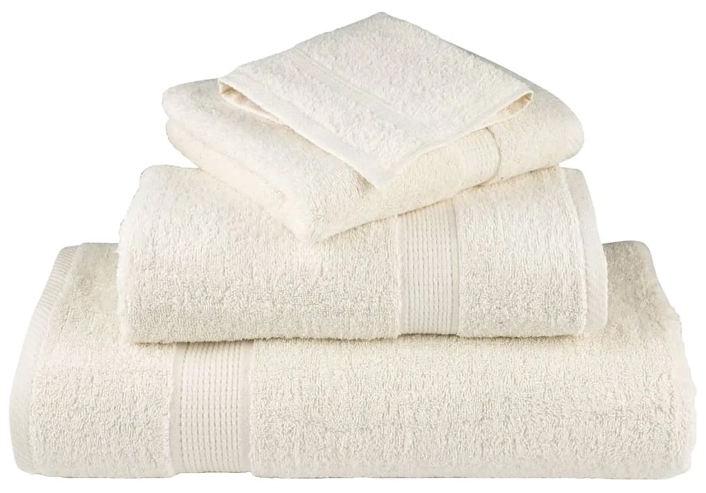 vidaXL Πετσέτες 10 pcs Κρεμ 15 x 21 cm Βαμβάκι