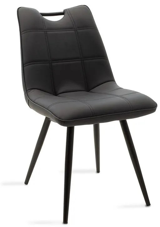 Καρέκλα Nely 058-000017 47x61x85 Black Metal, Technoderma
