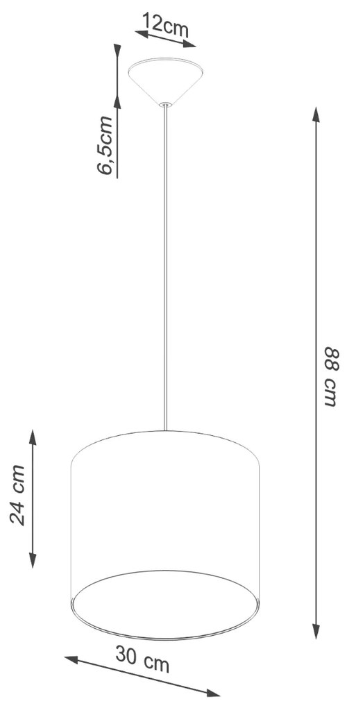 Sollux Κρεμαστό Φωτιστικό NOVA 30 μαύρο,ύφασμα/PVC,Ε27 1xmax 15W LED