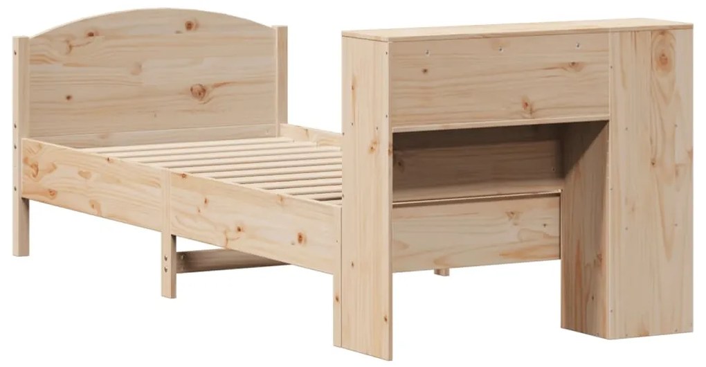 vidaXL Κρεβάτι Βιβλιοθήκη Χωρίς Στρώμα 75x190 εκ Μασίφ Ξύλο Πεύκο
