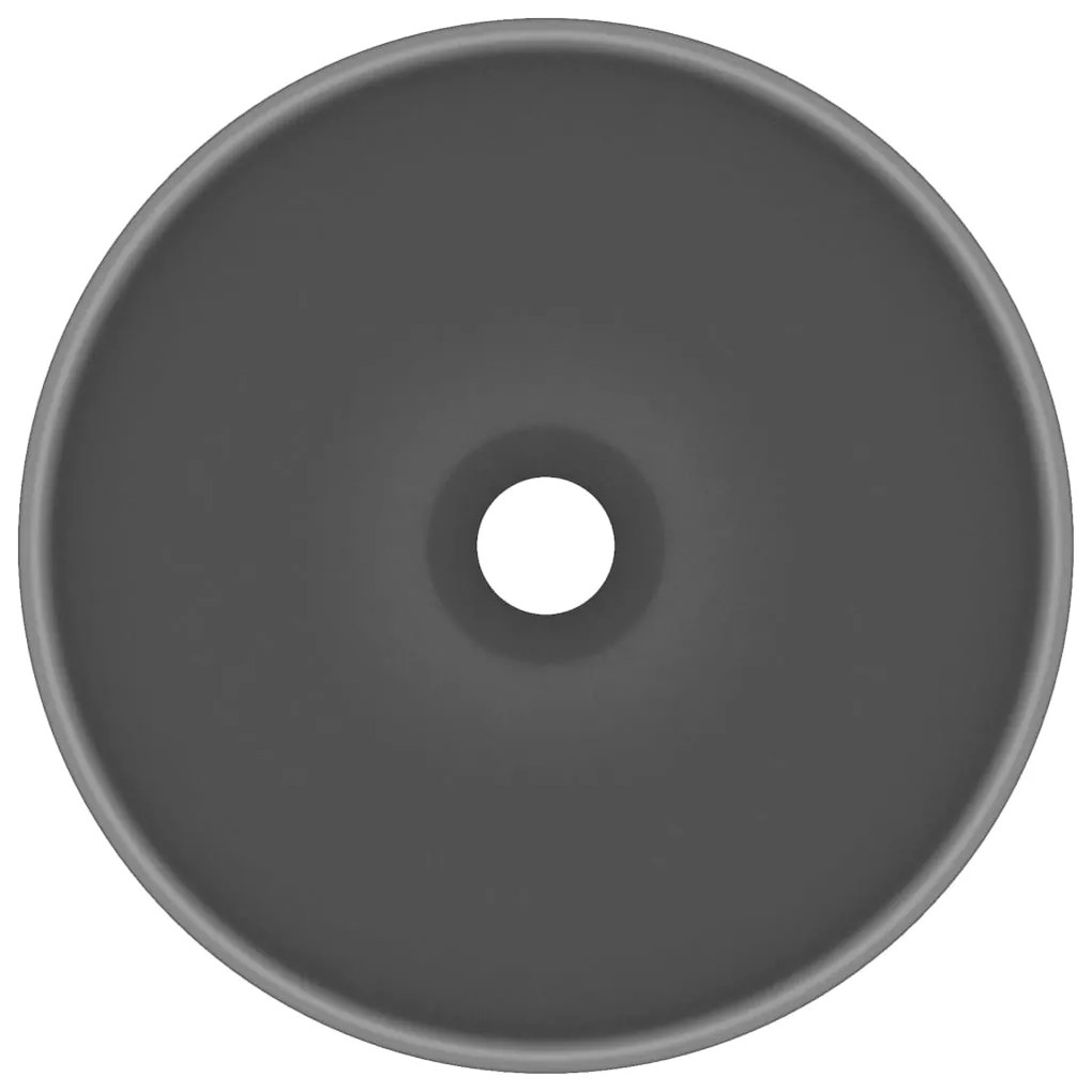 vidaXL Νιπτήρας Πολυτελής Στρογγυλός Σκ. Γκρι Ματ 32,5x14 εκ Κεραμικός