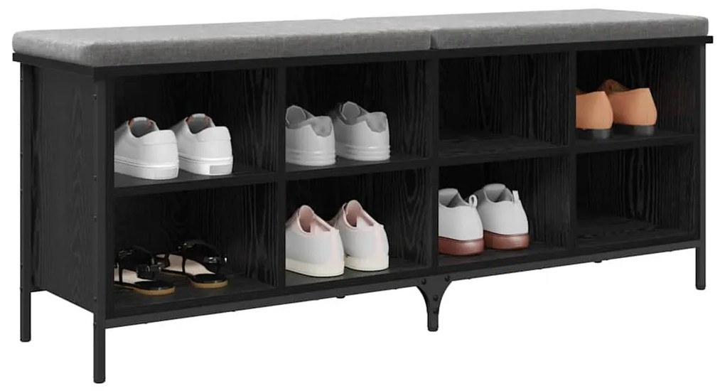 vidaXL Ντουλάπα Παπουτσιών με ράφι Μαύρη Οξυά 131 x 35 x 50 εκ