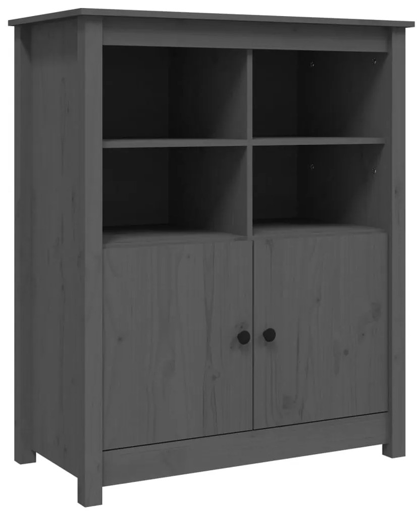 vidaXL Ντουλάπι Γκρι 83 x 41,5 x 100 εκ. από Μασίφ Ξύλο Πεύκου