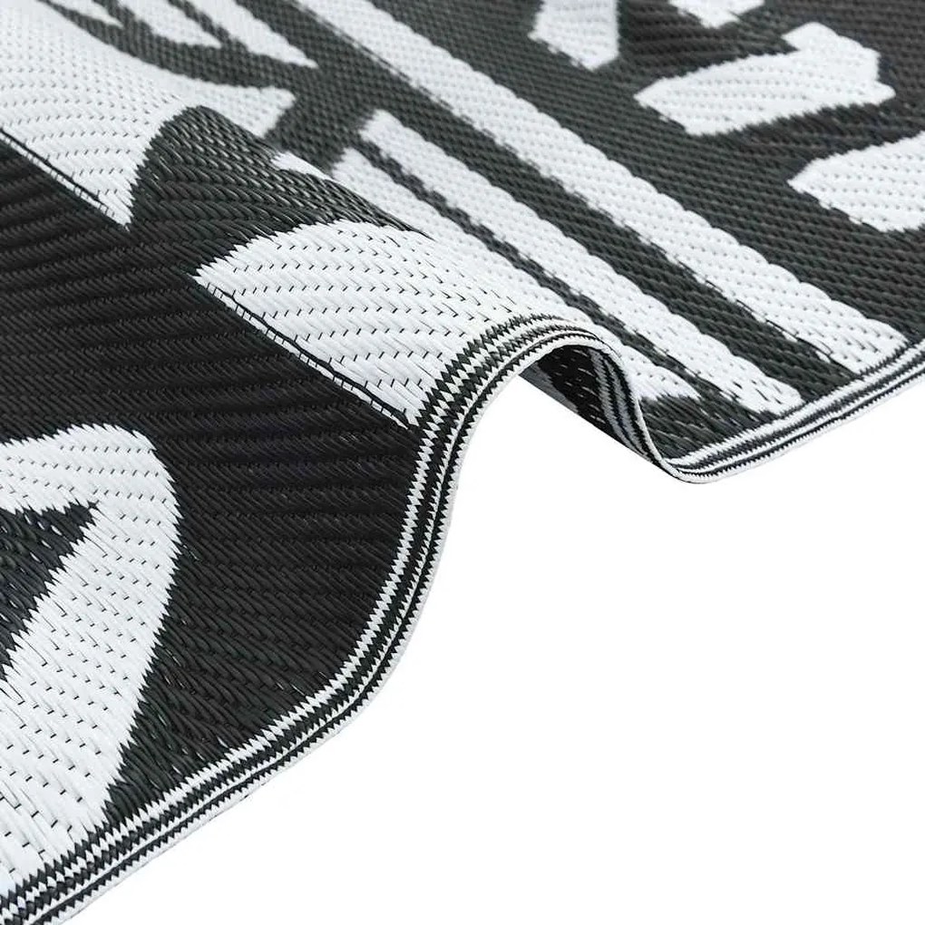 vidaXL Χαλί εξωτερικού χώρου μαύρο σχέδιο 300 x 400 cm PP