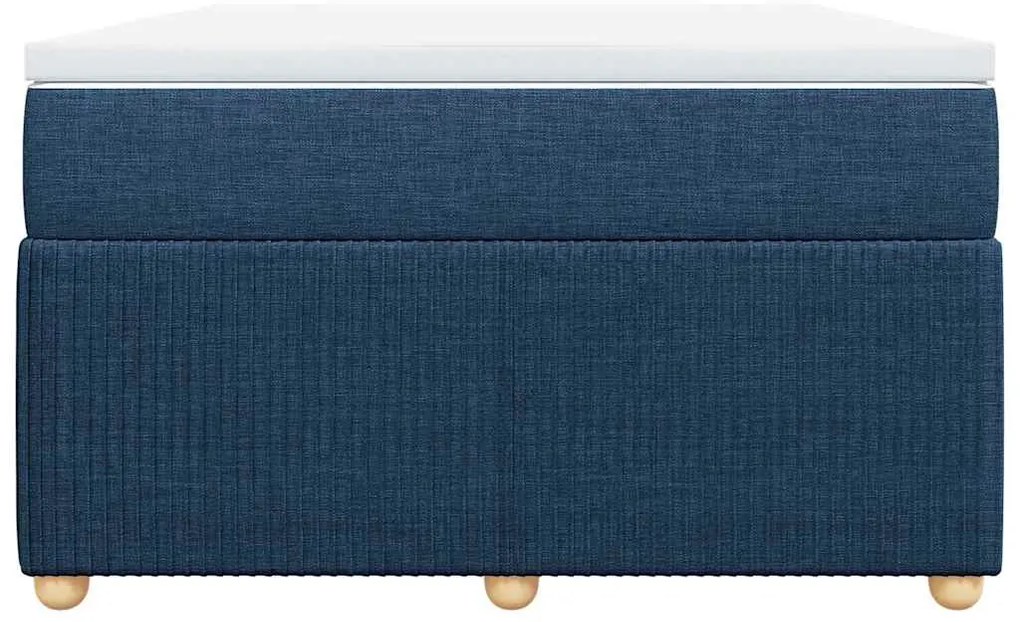 vidaXL Κρεβάτι Boxspring με Στρώμα Μπλε 120x200 εκ. Υφασμάτινο
