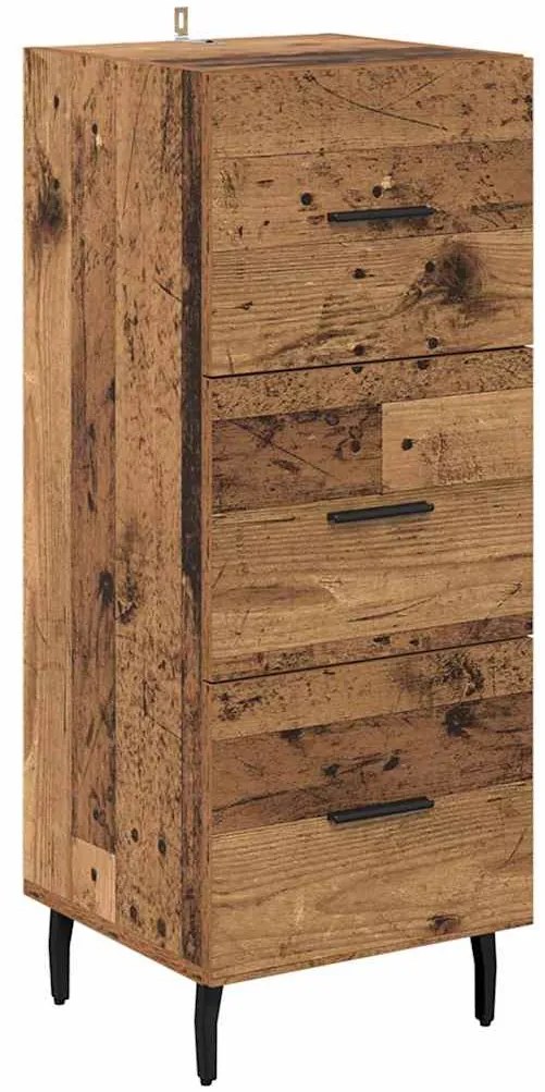 vidaXL Πλαϊνό γραφείο Παλαιό ξύλο 34 x 34.5 x 90 εκ Επεξεργασμένο ξύλο