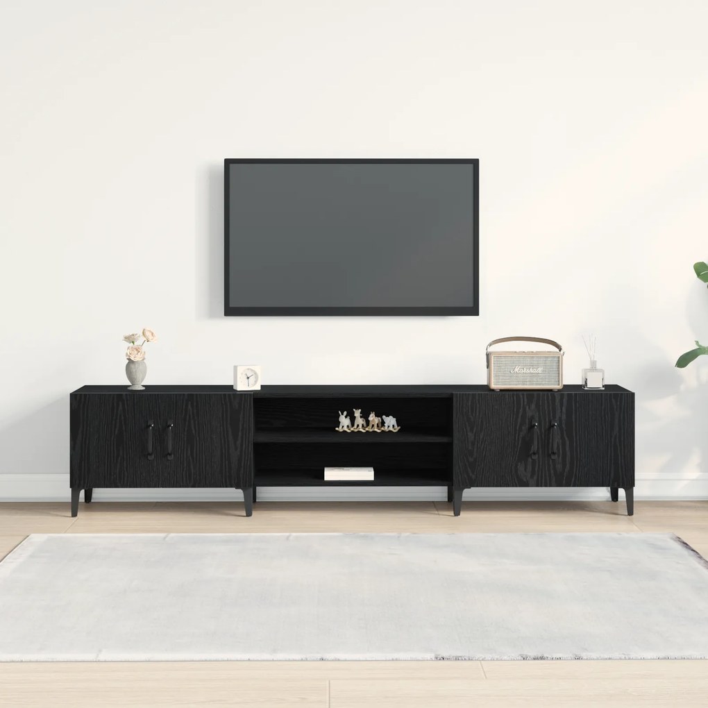 vidaXL Έπιπλο τηλεόρασης Μαύρη δρυς 180 x 31.5 x 40 εκ.