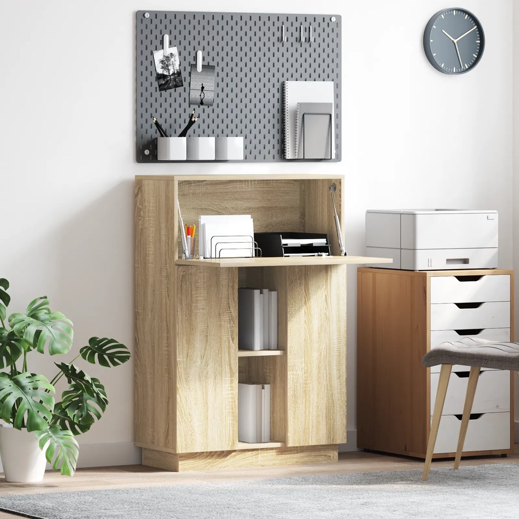 vidaXL Γραφείο Sonoma Oak Sonoma oak Μοριοσανίδα Μεσαίο