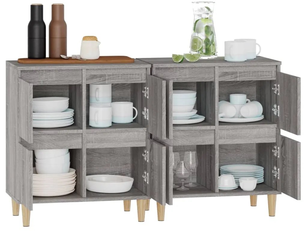 vidaXL Ντουλάπι 2 τεμ. Γκρι Sonoma 60x35x70 εκ. από Επεξεργασμένο Ξύλο