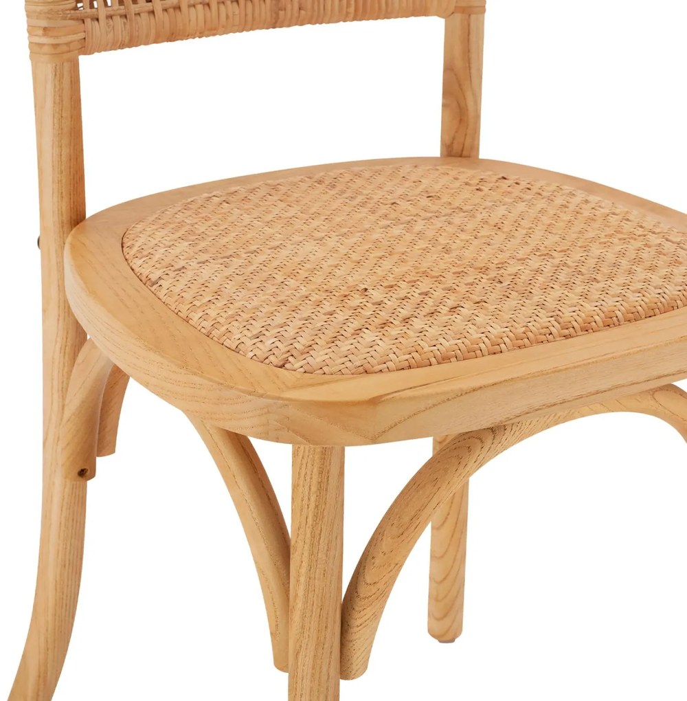Καρέκλα LIBERTY Ξύλινη με Πλέξη Rattan σε Φυσικό 49x54x89εκ. 49x54x89 εκ.