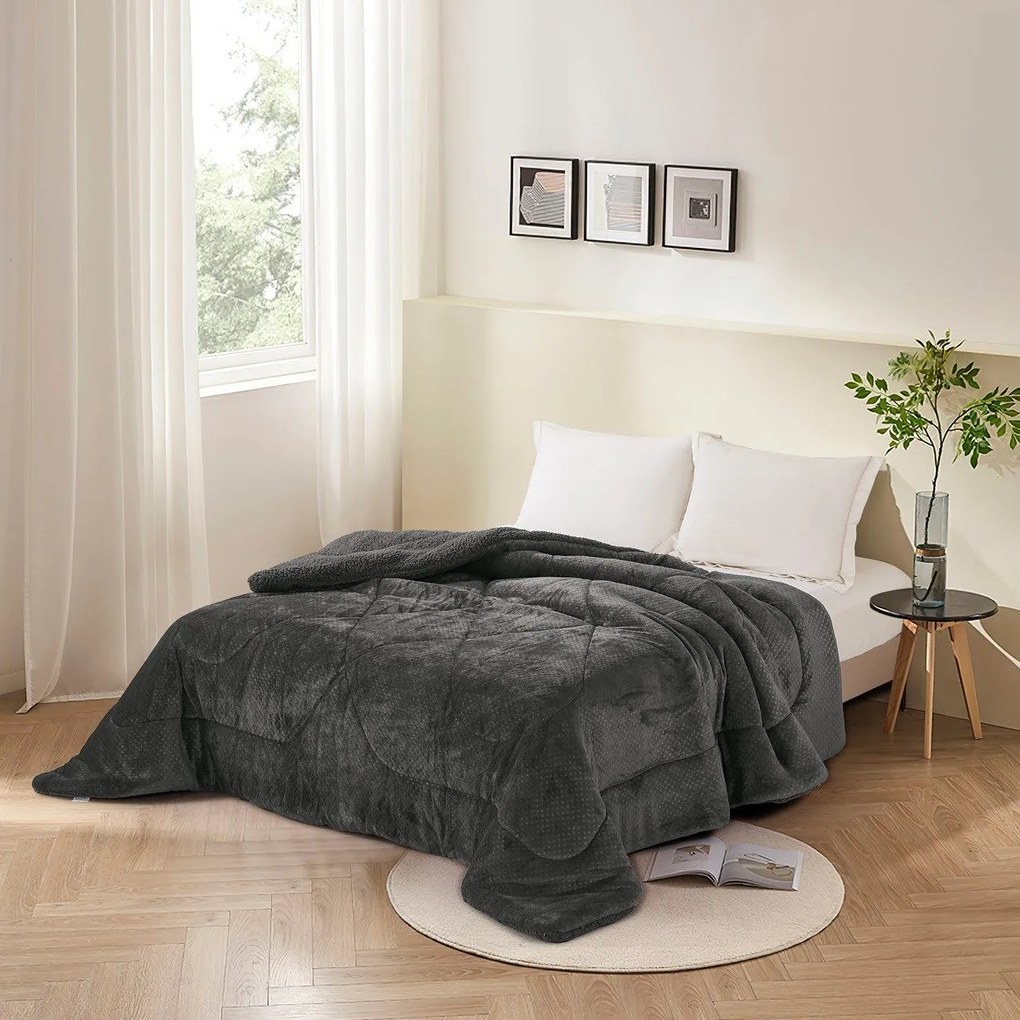 Κουβερτοπάπλωμα Vienna Anthracite Anna Riska Ημίδιπλο 160x220cm Πολυέστερ