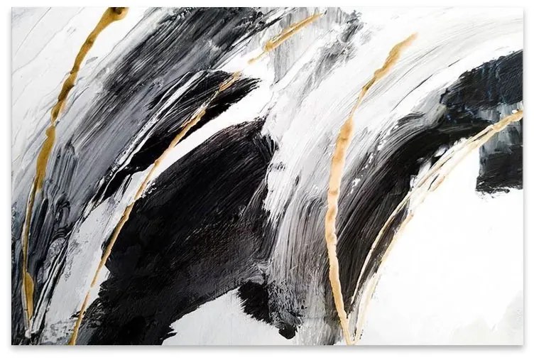 Πίνακας σε καμβά "Golden And Silver Reflections" Megapap ψηφιακής εκτύπωσης 125x80x3εκ.-GP033-0141
