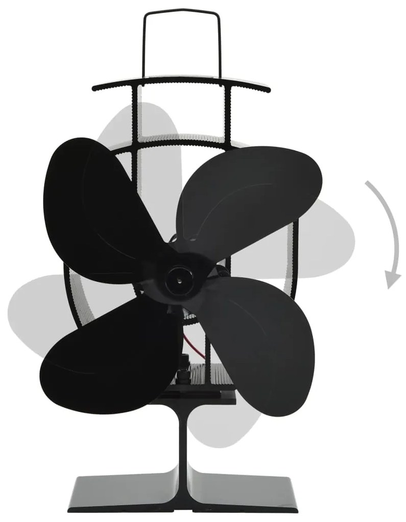 vidaXL Αερόθερμο Σόμπας Μαύρο με 4 Πτερύγια