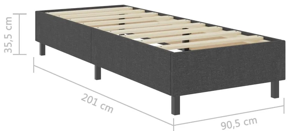 Πλαίσιο Κρεβατιού Boxspring Γκρι 90 x 200 εκ. Υφασμάτινο - Γκρι