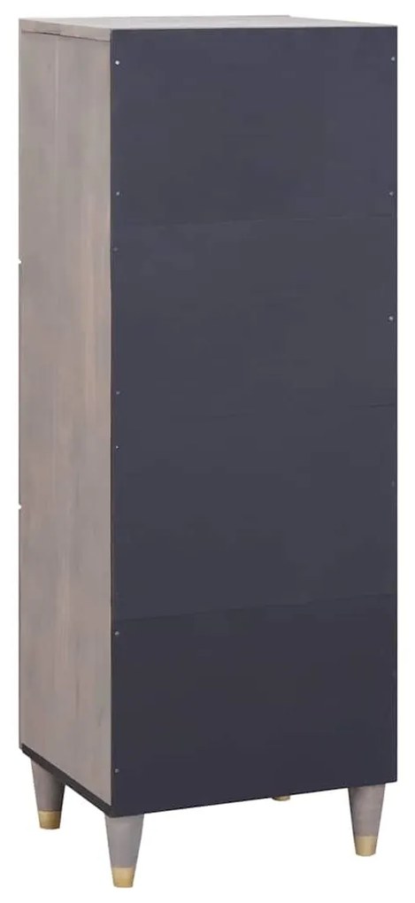 vidaXL Highboard Γκρι και Χρυσό 40 x 33.5 x 110 εκ Μασίφ ξύλο μάνγκο